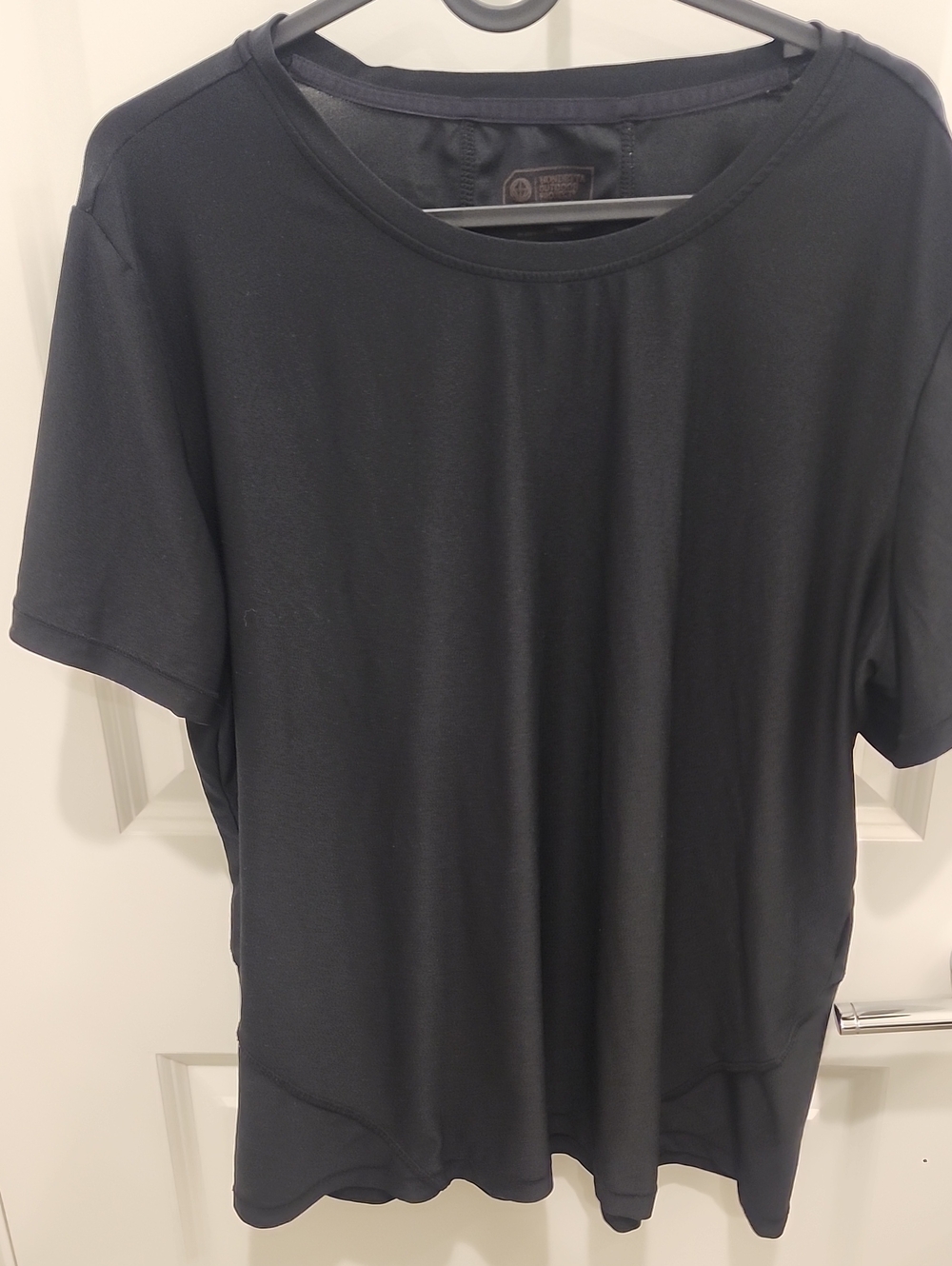 Women's Short Sleeve Crew Neck Activewear Shirt in Black Size XL